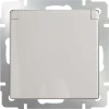 WL03-SKGSC-01-IP44-ivory Розетка встраиваемая с заземлением, шторками и крышкой Werkel, слоновая кость