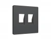 AP9121 Лицевая панель для Ethernet RJ-45/телефонной RJ-11 двойной розетки (графит мягкое касание) Ambrella Volt QUANT AP9121