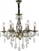2107/6P Подвесная люстра Escada Okere 2107/6P 6x40Вт E14, металл/хрусталь, античная бронза/прозрачный (220V, подвески, на цепи, подсвечник, свеча)