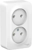 BLNRA000211 Розетка накладная двойная без заземления (белый) Systeme Electric Blanca BLNRA000211