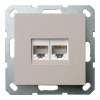 G6106T Розетка Ethernet RJ-45 двойная (тауп soft touch) Jasmart G-Classic G6106T