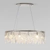 60159/10 хром Подвесная люстра Wi-Fi хрустальная Eurosvet Blitz 60159/10 хром/ прозрачный хрусталь Strotskis хром (220V, управление смартфоном, голосовое управление, умный дом - Minimir Home, Алиса, Маруся, Салют, на тросе)