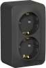 BLNRA010206 Розетка накладная двойная с заземлением (антрацит) Systeme Electric Blanca BLNRA010206