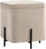 УТ000035894 Пуф Грейс квадрат с ящиком велюр серо-бежевый УТ000035894