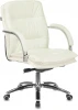 T-9927SL-LOW/IVORY Кресло руководителя Бюрократ T-9927SL-LOW слоновая кость кожа низк.спин. крестовина металл хром