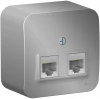 BLNIA045453 Розетка накладная двойная Ethernet RJ-45 (алюминий) Systeme Electric Blanca BLNIA045453