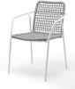 1-101270 "Тунис" стул плетенный из роупа, каркас алюминий белый, роуп светло-серый 4SIS арт.УТ-00001725