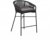 114295 Веревочный полубарный стул Yanet черного цвета 65 см La Forma (ex Julia Grup) арт.114295