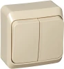BA10-006K Выключатель накладной двухклавишный с подсветкой (кремовый) Systeme Electric BA10-006K