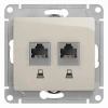 GSL000985KK Розетка встраиваемая двойная Ethernet RJ-45 (молочный) Systeme Electric GSL000985KK