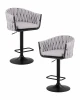 LM-9690-N_B-M_TT-LAR-275-17 Набор 2 шт стул барный DOBRIN LEON (серая ткань (LAR 275-17))