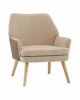 УТ000040120 Кресло Харви бежевый с коричневой экокожей деревянные ножки Stool Group арт.УТ000040120