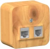 BLNIA045115 Розетка накладная телефонная RJ-11 + Ethernet RJ-45 (ясень) Systeme Electric Blanca BLNIA045115