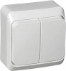 BA10-002B Выключатель накладной двухклавишный (белый) Systeme Electric BA10-002B