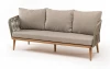 MAL-S-3-T002 S-G-brown(beige052) "Мальорка" диван 3-местный плетеный из роупа, основание дуб, роуп серо-коричневый 23мм, ткань бежевая 052 4SIS арт.УТ-00007640