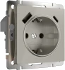 W1271704 Розетка с заземлением, шторками и USB Type A+С (дымчатый) Werkel W1271704