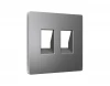 AP6621 Лицевая панель для Ethernet RJ-45/телефонной RJ-11 двойной розетки (антрацит серый) Ambrella Volt QUANT AP6621