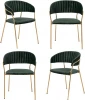 FR 0558K Комплект из 4-х стульев Turin зеленый с золотыми ножками Bradexhome арт.FR 0558K