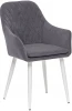 2500000185892 Стул с подлокотниками Leset Слим, каркас Белый, велюр Графит (Фанера/Велюр) Leset арт.2500000185892