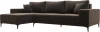 122399L Диван угловой Льюес левый (Коричневый/Велюр) Лига Диванов арт.122399L
