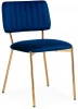 15651 Стул Woodville на металлокаркасе Armond dark blue / gold 15651