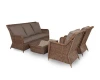 GS3C2T-4-SET brown Лаунж-зона из искусственного ротанга, цвет коричневый 4SIS Гляссе GS3C2T-4-SET brown