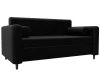 129751 Диван прямой Лига-070 (ЛДСП,Брус,Фанера/Дерево/Экокожа/Черный) Лига Диванов 129751
