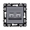 AS-018GY Розетка двойная Ethernet RJ45 серый Kollinger Asthetik AS-018GY