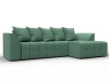136706 Диван угловой Лига-113 угол правый (ДСП,Рогожка/Зеленый) Лига Диванов 136706
