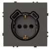 50361 Розетка с заземлением и шторками с USB Type A+С (антрацит, soft touch) Stekker Эмили 50361