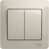 GSL000952 Выключатель встраиваемый двухклавишный (молочный) Systeme Electric Glossa GSL000952