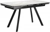 00-00068025 Стол DikLine UK120 Керамика Белый мрамор,подстолье черное,опоры черные