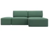 129702 Диван угловой модульный с пуфом Лига-060 НПБ угол универсальный (ЛДСП,Брус,Фанера/Пластик/Рогожка/Зеленый) Лига Диванов 129702