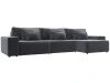 129863 Диван угловой Лига-074 угол универсальный (ДСП/Пластик/Велюр/Серый) Лига Диванов 129863