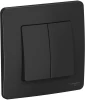 BLNVS010506 Выключатель встраиваемый двухклавишный (антрацит) Systeme Electric Blanca BLNVS010506
