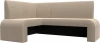 126131L Диван кухонный угловой Кармен левый угол (Бежевый/Велюр) Лига Диванов арт.126131L