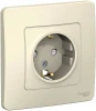 BLNRS001112 Розетка встраиваемая с заземлением и шторками (молочный) Systeme Electric Blanca BLNRS001112