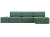 129722 Диван угловой модульный с пуфом Лига-060 НПБ Лонг угол универсальный (ЛДСП,Брус,Фанера/Пластик/Рогожка/Зеленый) Лига Диванов 129722