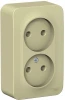 BLNRA000217 Розетка накладная двойная без заземления (бежевый) Systeme Electric Blanca BLNRA000217