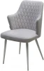 461MC05512 Стул M-City HERMAN 360 град. BM-4 СВЕТЛО-СЕРЫЙ, велюр / белый каркас