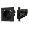 054603 Механизм розетки с USB зарядкой SCT-TENDO-MUAA-SFPL-BK (230V, 16A) (Arlight, Матовый черный) 054603