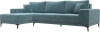 122397L Диван угловой Льюес левый (Бирюзовый/Велюр) Лига Диванов арт.122397L