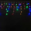 ECC100-10-8M Гирлянда Бахрома на Батарейках с Таймером 3 х 0,5 м Разноцветная, 100 LED, Провод Прозрачный Силикон, IP65
