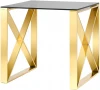 УТ000004649 Журнальный стол Stool Group 55*55 КРОСС золото стекло smoke УТ000004649