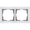 WL03-Frame-02-white Рамка на 2 поста Werkel Snabb, белый с хромом