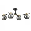 8059/4C Потолочная люстра на штанге Lumion Emina 8059/4C черный, медь/дымчатый металл/стекло E27 4*60W 220V
