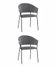 УТ000042873 Стул Бруно NEW велюр серый, опора черный муар (набор 2 шт) Stool Group УТ000042873