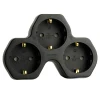 50108 Разветвитель сетевой 3-х местный с заземлением (черный) Stekker 50108