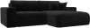 121380 Диван угловой Лига-036 НПБ Классик правый угол (Черный/Велюр) Лига Диванов арт.121380
