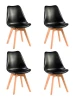 LMZL-PP635-N_LB-TR_P-B-03 Набор 4 шт стул обеденный DOBRIN JERRY SOFT (ножки светлый бук, цвет сиденья чёрный (B-03))